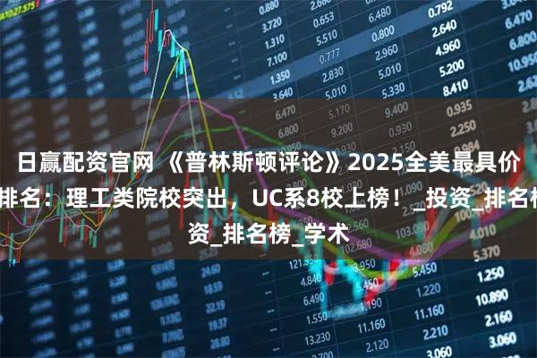 日赢配资官网 《普林斯顿评论》2025全美最具价值大学排名：理工类院校突出，UC系8校上榜！_投资_排名榜_学术